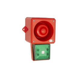 1 pcs - Clifford & Snell YL50 Hi Vis Series Green Sounder Beacon, 230 V ac, IP66, Bulkhead, Flat Wall, 112dB at 1 Metre