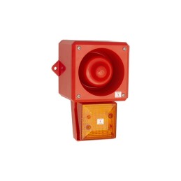 1 pcs - Clifford & Snell YL50 Hi Vis Series Amber Sounder Beacon, 24 V dc, IP66, Bulkhead, Flat Wall, 112dB at 1 Metre