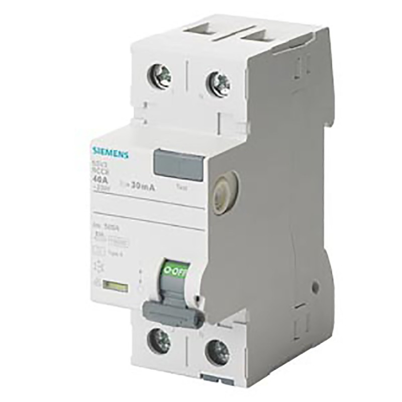 1 pcs - Siemens 5SV3 RCCB, 25A, 2 Pole, 30mA, Type A