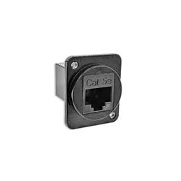 1 pcs : EHRJ45D5EB - Modular Connectors / Ethernet Connectors RJ45 CAT5E Diecast Housing, Black