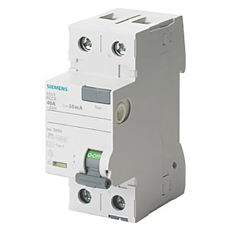 1 pcs - Siemens 5SV3 RCCB, 40A, 2 Pole, 300mA, Type A
