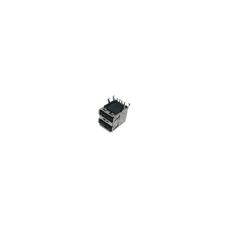 1 pcs : KUSBX-AS2N-B - USB Connectors A TYPE RECEPTACLE STACKED BLACK