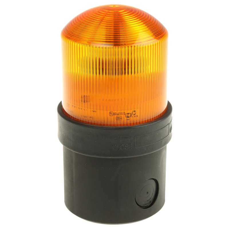 1 pcs - Schneider Electric Harmony XVB Series Amber Flashing Beacon, 24 V ac/dc, Base Mount, LED Bulb, IP65