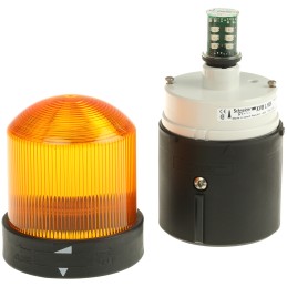 1 pcs - Schneider Electric Harmony XVB Series Amber Flashing Beacon, 24 V ac/dc, Base Mount, LED Bulb, IP65