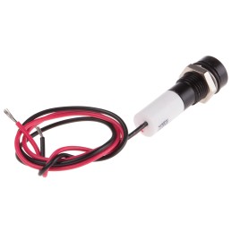 1 pcs - RS PRO White Panel Mount Indicator, 24V dc, 8mm Mounting Hole Size, Lead Wires Termination, IP67