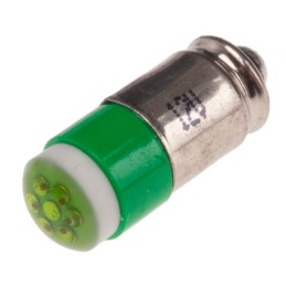1 pcs - RS PRO Green LED Indicator Lamp, 12V dc, Midget Groove Base, 6mm Diameter, 35mcd