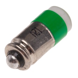 1 pcs - RS PRO Green LED Indicator Lamp, 12V dc, Midget Groove Base, 6mm Diameter, 35mcd