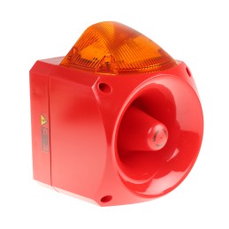 1 pcs - Klaxon Nexus Series Amber Sounder Beacon, 110 V ac, 230 V ac, Wall Mount, 120dB at 1 Metre