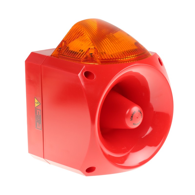 1 pcs - Klaxon Nexus Series Amber Sounder Beacon, 110 V ac, 230 V ac, Wall Mount, 120dB at 1 Metre