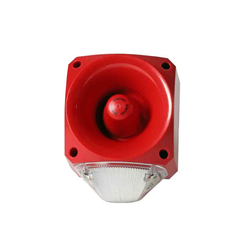 1 pcs - Klaxon PNC Series Clear Sounder Beacon, 110 - 230 V ac, IP66, Side Mount, 116dB at 1 Metre