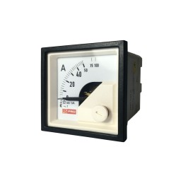 1 pcs - RS PRO Analogue Panel Ammeter 10 (Input) A, 100 (Scle) A, 50/5 (CT) A AC, 45mm x 45mm, 1 % Moving Iron