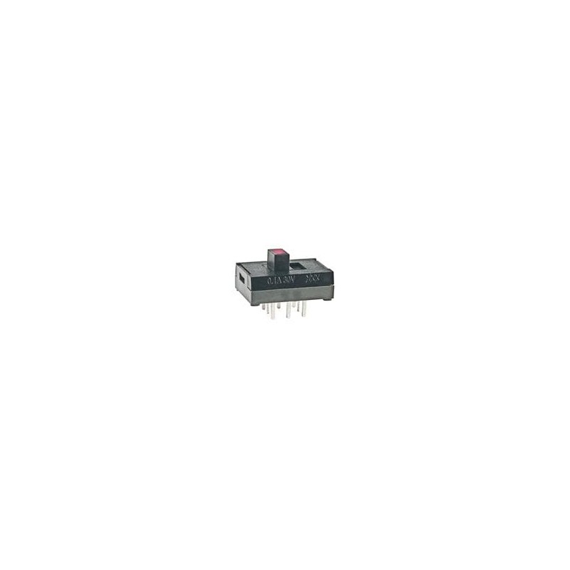 1 pcs : SS22SDP2LC - Slide Switches DPDT ON-NONE-ON RED