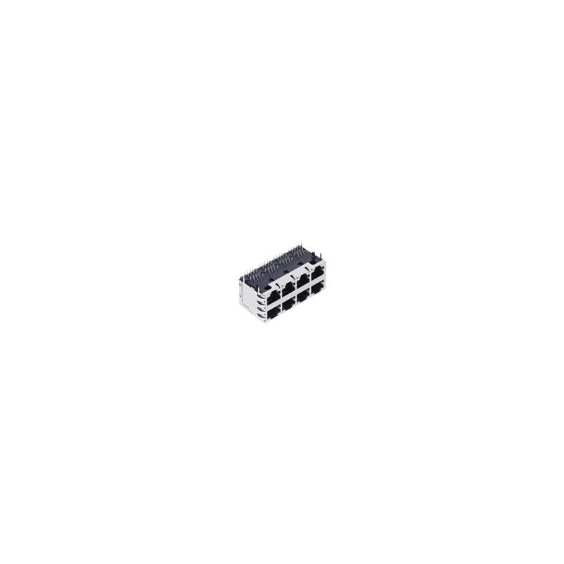 1 pcs : 6339168-2 - Modular Connectors / Ethernet Connectors ASSY, SHLD, 2X4, STK MJ, WAVE PNL