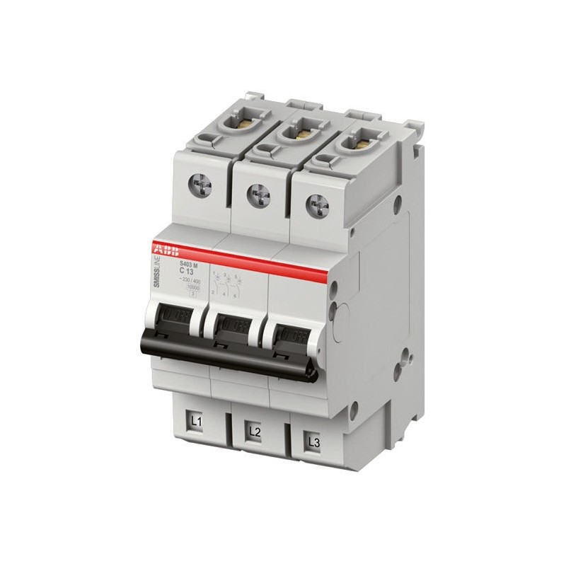 1 pcs - ABB SMISSLINE TP S400M MCB, 3P, 25A Curve C, 230V AC, 10 kA Breaking Capacity