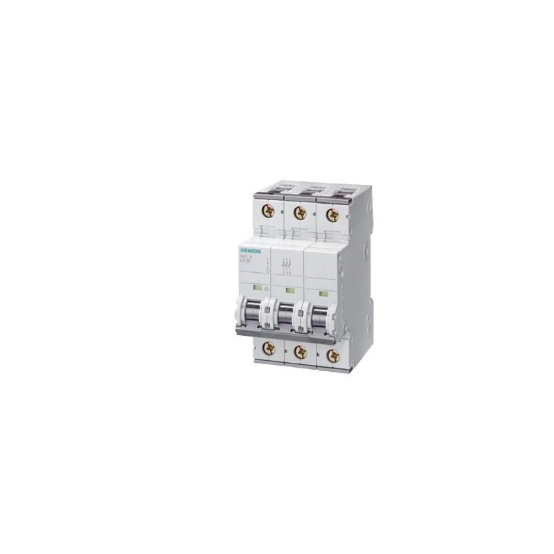 1 pcs - Siemens SENTRON 5SY7 MCB, 3P, 63A Curve C, 400V AC, 72V DC, 15 kA Breaking Capacity