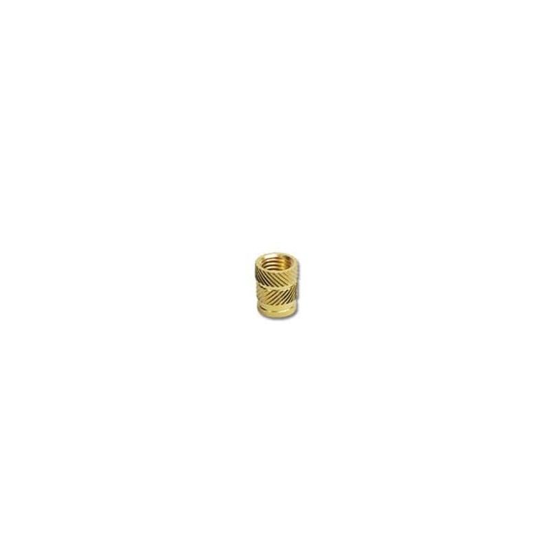 1 pcs : M40X321C - Screws & Fasteners Straight Heat-Set Threaded Insert, M4X0.7 mm Thread, 0.321' Installed Length, Brass