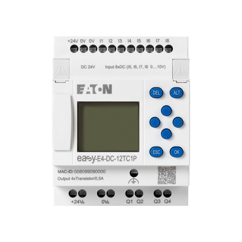 1 pcs - Eaton EasyE4 Series Control Relay, 24 V dc Supply, Relay Output, 4-Input, Analog Input