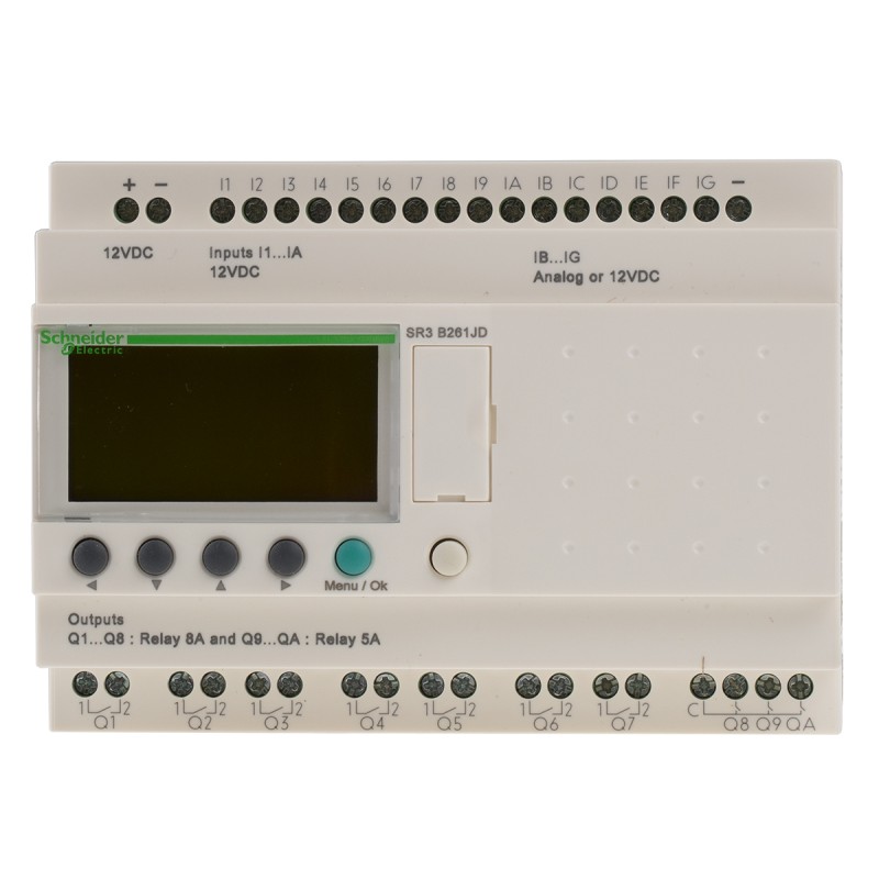 1 pcs - Schneider Electric Zelio Logic Series Logic Module, 12 V dc Supply, Relay Output, 16-Input, Analogue, Digital Input