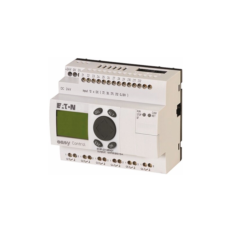 1 pcs - Eaton Easy Series Logic Module for Use with easyControl, 24 V dc Supply, Relay Output, 12-Input, Analogue, Digital Input