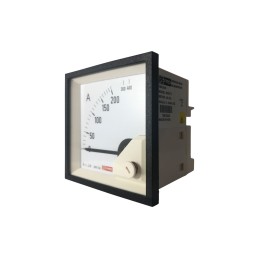 1 pcs - RS PRO Analogue Panel Ammeter 10 (Input) A, 200/5 (CT) A, 400 (Scle) A AC, 68mm x 68mm, 1 % Moving Iron