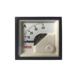 1 pcs - RS PRO Analogue Panel Ammeter 40 (Input, Scale)A AC, 45mm x 45mm, 1 % Moving Iron