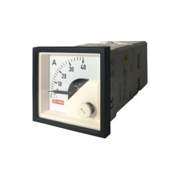 1 pcs - RS PRO Analogue Panel Ammeter 40 (Input, Scale)A AC, 45mm x 45mm, 1 % Moving Iron