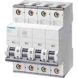 1 pcs - Siemens SENTRON 5SY7 MCB, 3P+N, 63A Curve B, 5 kA Breaking Capacity