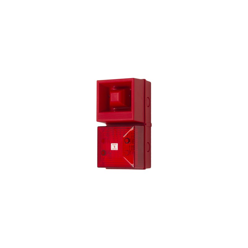 1 pcs - Clifford & Snell YL40 Series Red Sounder Beacon, 230 V ac, IP65, Fixed Mount, 108dB at 1 Metre