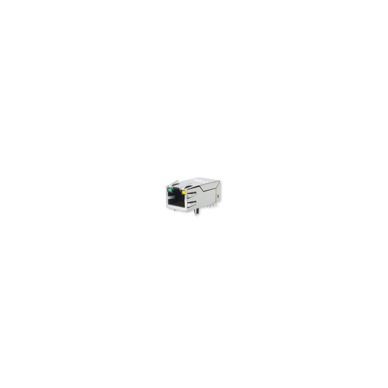 1 pcs : HFJT1-1G11-L12RL - Modular Connectors / Ethernet Connectors GIGABIT 1x1 Tab UP RJ45 w/MAG G/Y LED
