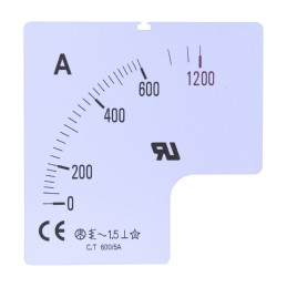 1 pcs - RS PRO 200A Meter Scale For Use With 72 x 72 Analogue Panel Ammeter
