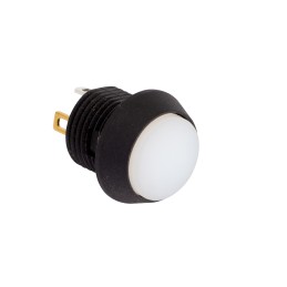 1 pcs - EOZ Illuminated Push Button Switch, Momentary, Panel Mount, 13.5mm Cutout, SPST, White LED, 5V, IP67