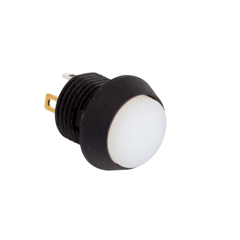 1 pcs - EOZ Illuminated Push Button Switch, Momentary, Panel Mount, 13.5mm Cutout, SPST, White LED, 5V, IP67