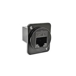 1 pcs : EHRJ45D6B - Modular Connectors / Ethernet Connectors RJ45 CAT6 Diecast Housing, Black