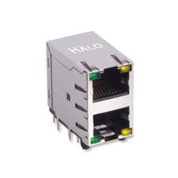1 pcs : HCJ21-804SK-L11 - Modular Connectors / Ethernet Connectors Shielded 2X1 Stacked RJ45 G/G LED