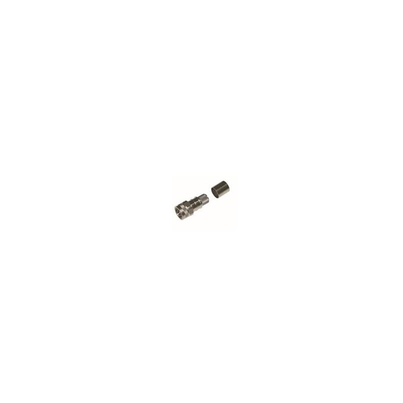 1 pcs : EZ-600-NMH-X - RF Connectors / Coaxial Connectors N-Male (plug) crimp connector (non-solder pin) hex/knurl nut, no braid
