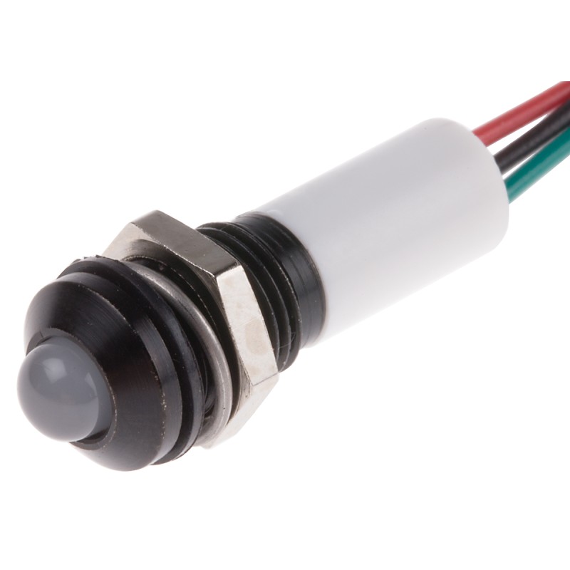1 pcs - RS PRO Panel Mount Indicator, 24V dc, 8mm Mounting Hole Size, Lead Wires Termination, IP67
