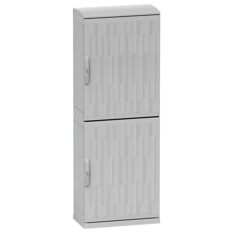 1 pcs - Schneider Electric Thalassa PLA Series Polyester Double-Door-Door Floor Standing Enclosure, IP65, 2000x750x420mm