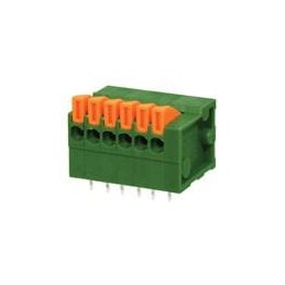 1 pcs : TBL003-254-06GR-2OR - Fixed Terminal Blocks Terminal block, screwless, 2.54, horizontal, 6 poles, green w orange tab