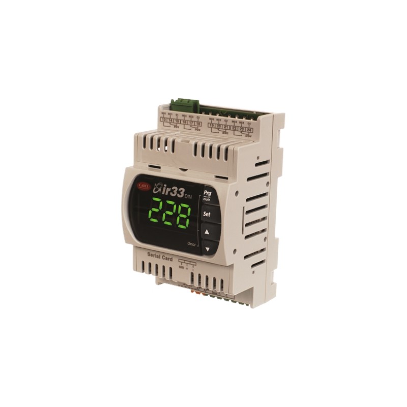 1 pcs - Carel DN33 PID Temperature Controller, 144 x 70mm, 1 Output Relay, 12 - 24 V ac, 12 - 30 V dc Supply