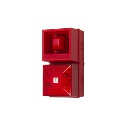 1 pcs - Clifford & Snell YL40 Series Red Sounder Beacon, 230 V ac, IP65, Bulkhead, Flat Wall, 108dB at 1 Metre