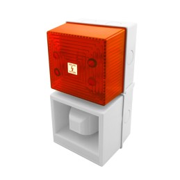1 pcs - Clifford & Snell YL40 Series Red Sounder Beacon, 115 V ac, IP65, Fixed Mount, 108dB at 1 Metre