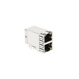 1 pcs : 1888653-4 - Modular Connectors / Ethernet Connectors 2X1 OFFSET ST/JK WITH LEDS