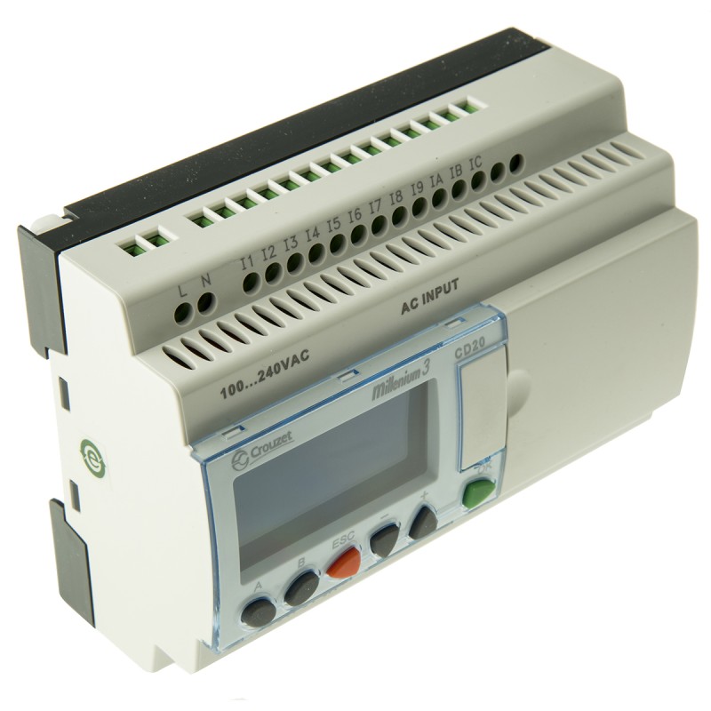 1 pcs - Crouzet Millenium 3 Series Logic Module, 230 V ac Supply, Relay Output, 12-Input, Digital Input