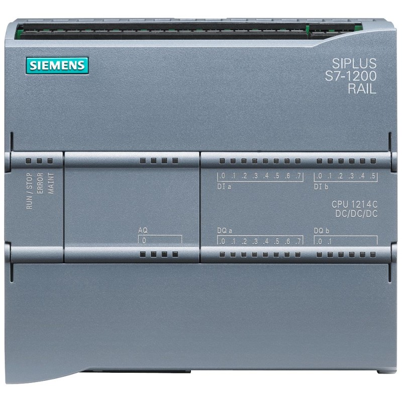 1 pcs - Siemens SIPLUS S7-1200 CPU 1214C Series PLC CPU for Use with SIPLUS S7-1200, Transistor Output, 10-Input, Analog Input