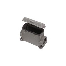 1 pcs : T1490160221-000 - Heavy Duty Power Connectors Hood High Body PG21 PG2x16 Side Entry