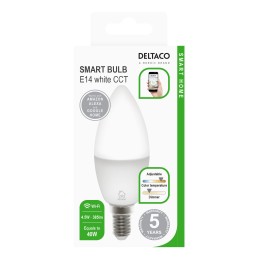 1 pcs - Deltaco 4.5 W E14 Smart LED Lamp Smart Bulb, White