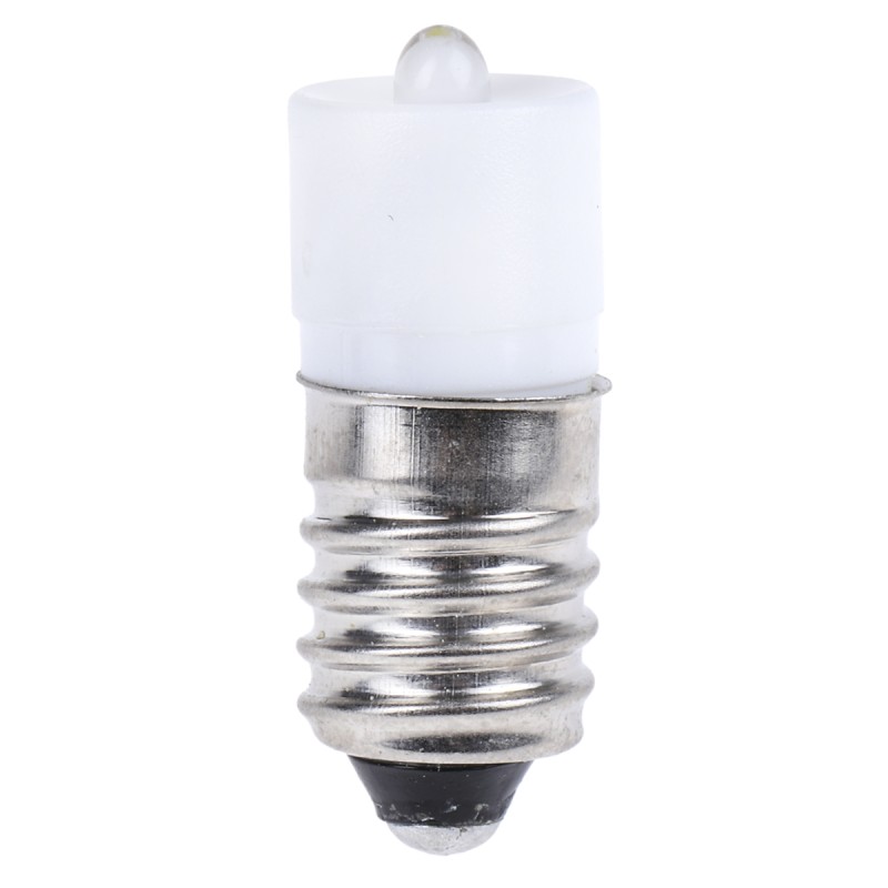 1 pcs - RS PRO White LED Indicator Lamp, 6V ac/dc, E10 Base, 10mm Diameter, 2070mcd