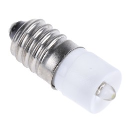 1 pcs - RS PRO White LED Indicator Lamp, 6V ac/dc, E10 Base, 10mm Diameter, 2070mcd