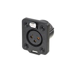 1 pcs : NC3FDX-TOP - XLR Connectors 3P F Panel Mnt Rcpt Nickel/Gold TOP