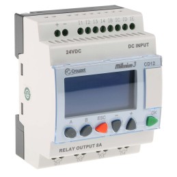 1 pcs - Crouzet CD12 Series Logic Control for Use with CD12 Series, 24 V dc Supply, Relay Output, 8-Input, Analogue, Digital